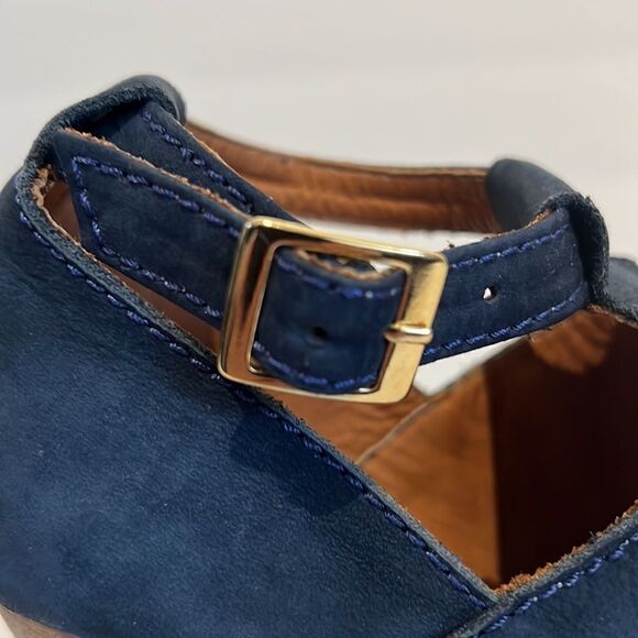 Bon-Bonite Blue Leather Peep Toe Heeled Platform Sandals Size 39. US 9 - Picture 8 of 15